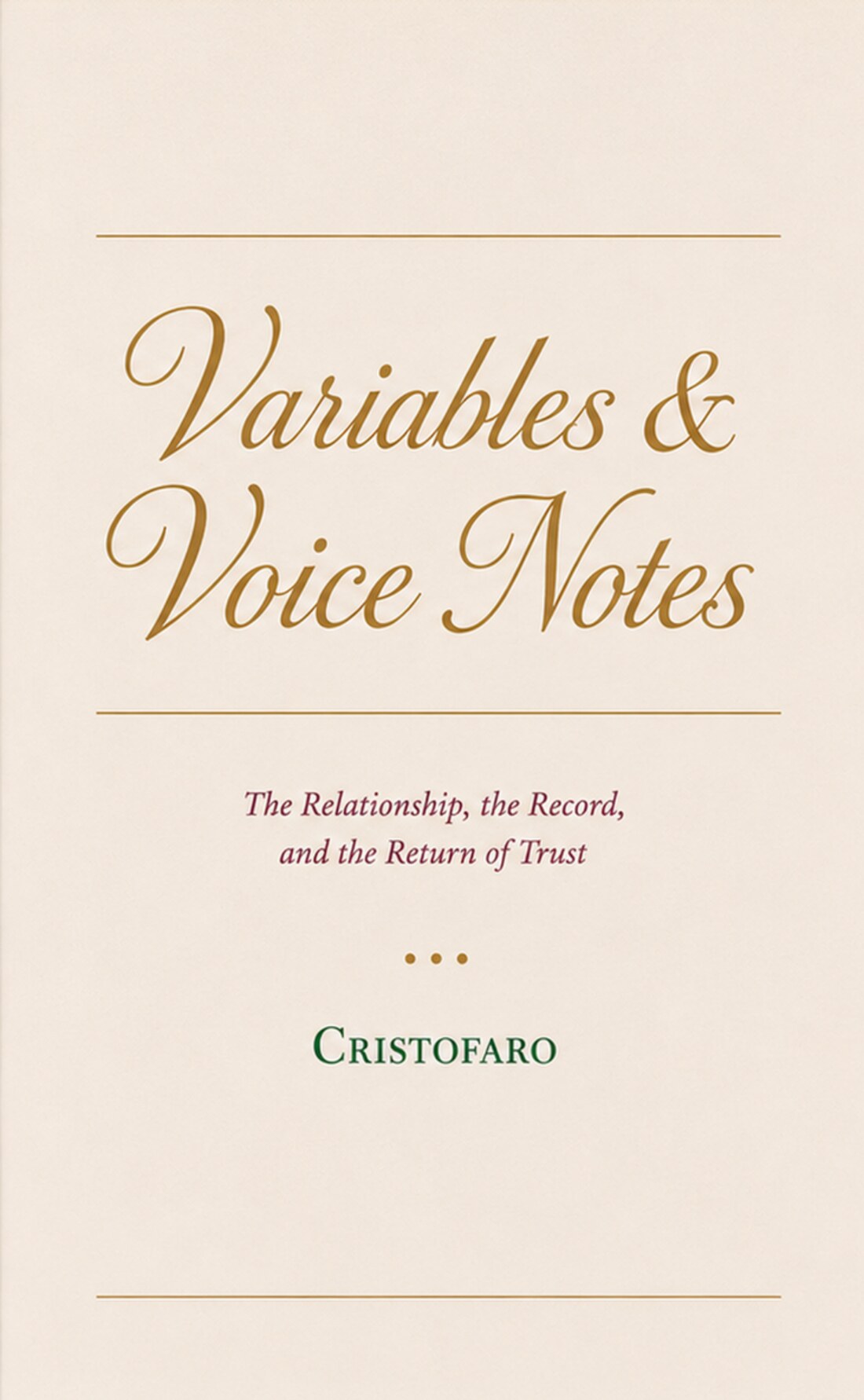 Variables and Voice Notes companion memoir cover